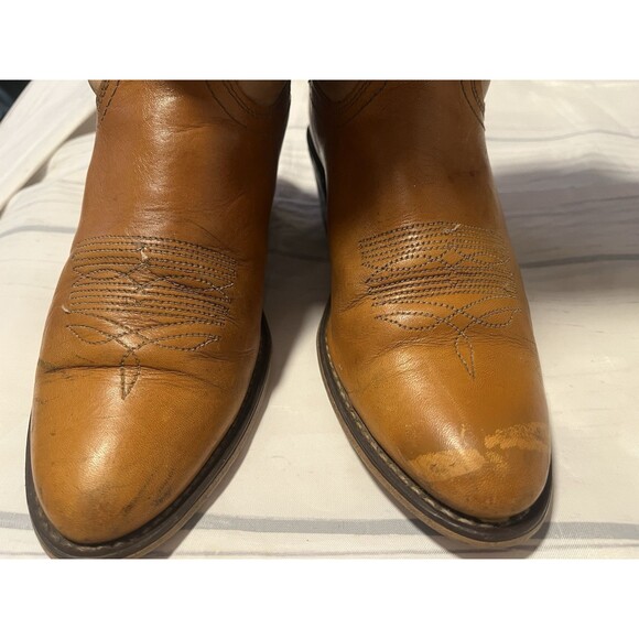 Acme Womens Size 5C Leather Two-Tone USA Made Cowboy Boots - Picture 7 of 11